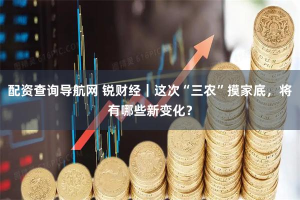 配资查询导航网 锐财经｜这次“三农”摸家底，将有哪些新变化？